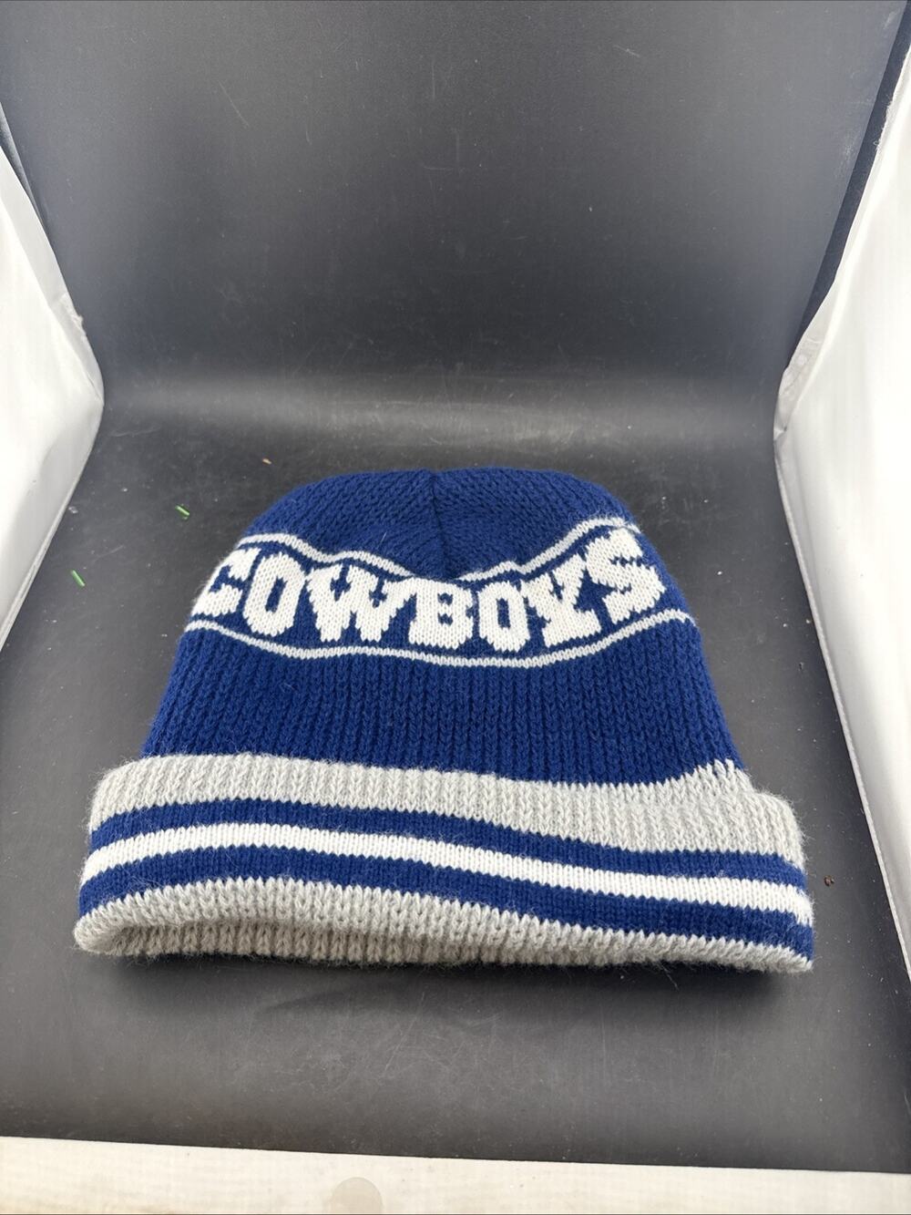 Vintage 90s Dallas Cowboys Knit Beanie Hat Rossmor Industries Made In USA NFL